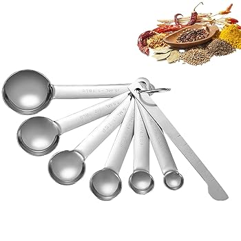 Amazon | ステンレス鋼計量スプーン | スプーンとカップの測定